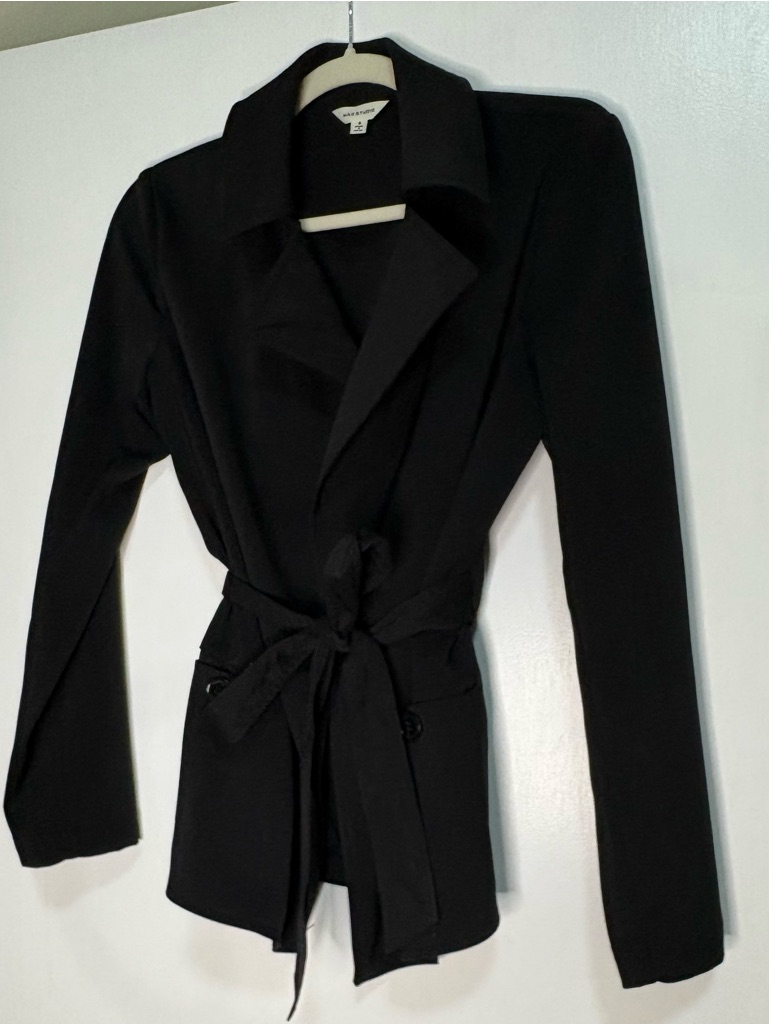 Max Studio Black Belted Trench Coat